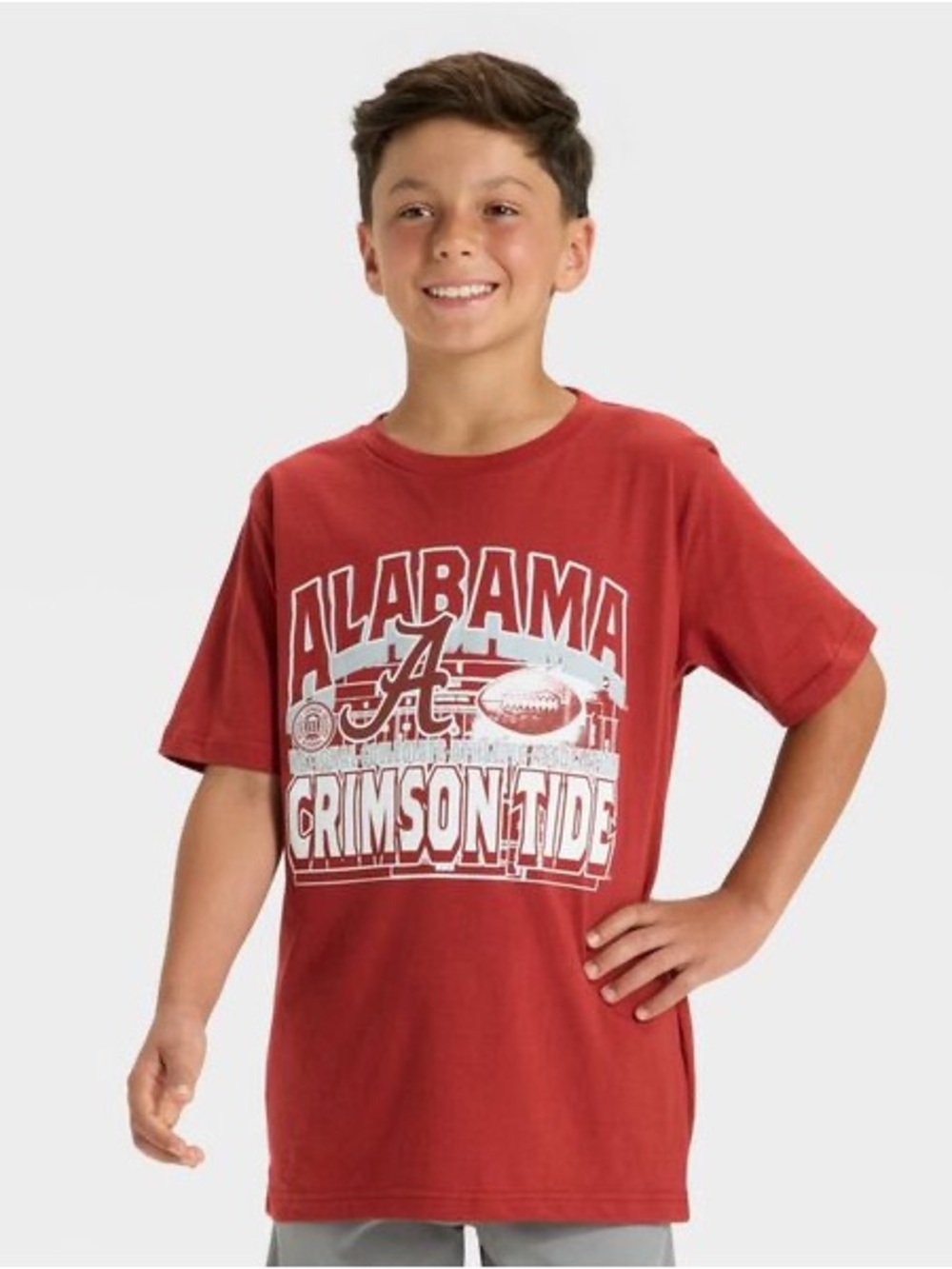 Alabama Crimson Tide Boys' Short Sleeve Oversized Graphic T-Shirt - Maroon S